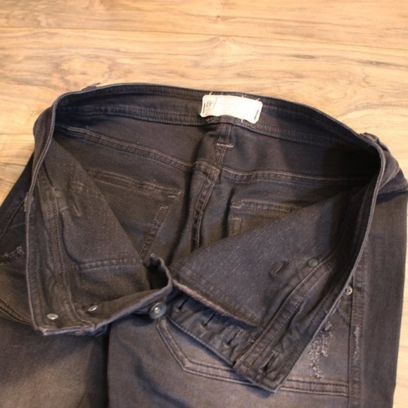 Free People Destroyed Skinny Jeans Black 0 - Picture 9 of 14